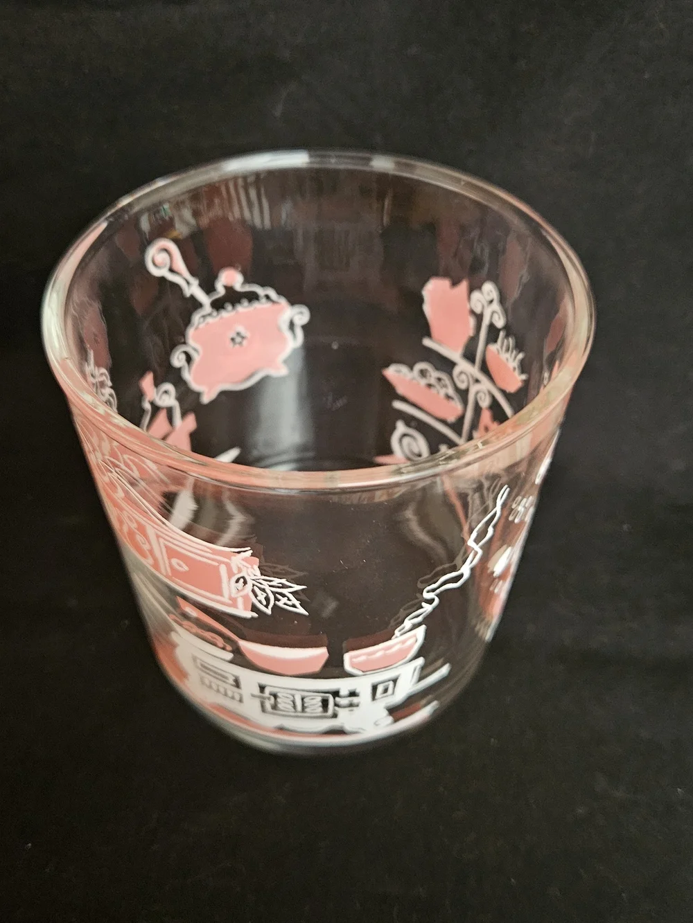 Vintage Hazel Atlas Pink Kitchen Design Glass Cottage Cheese/Sour Cream Jar